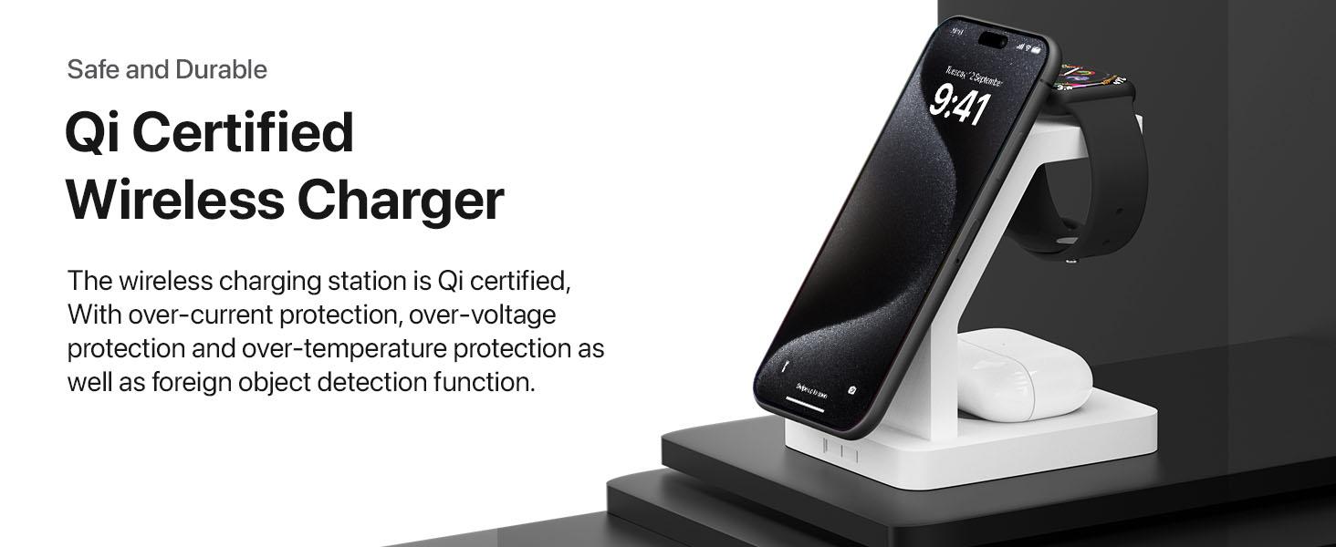 eller santé 23w magsafe 3-in-1 wireless charger safe