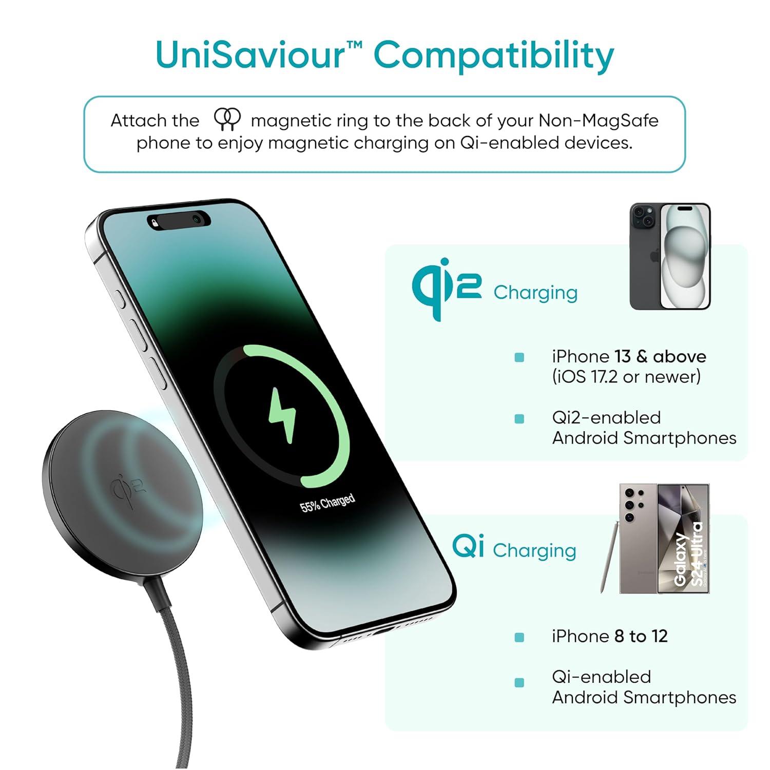 ambrane 15w qi2 magsafe wireless charger minimalist setups
