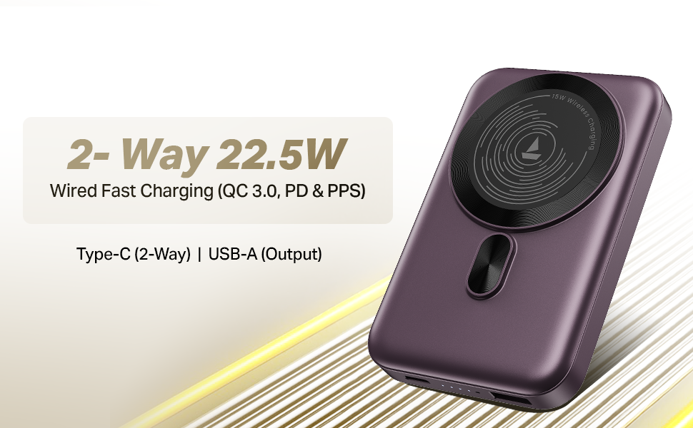 boAt EnergyShroom PB331 MagSafe Powerbank who way charging