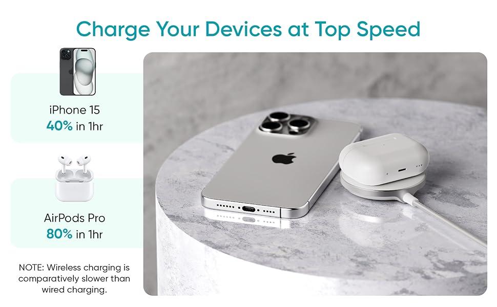 ambrane 15w qi2 magsafe wireless charger safe charger