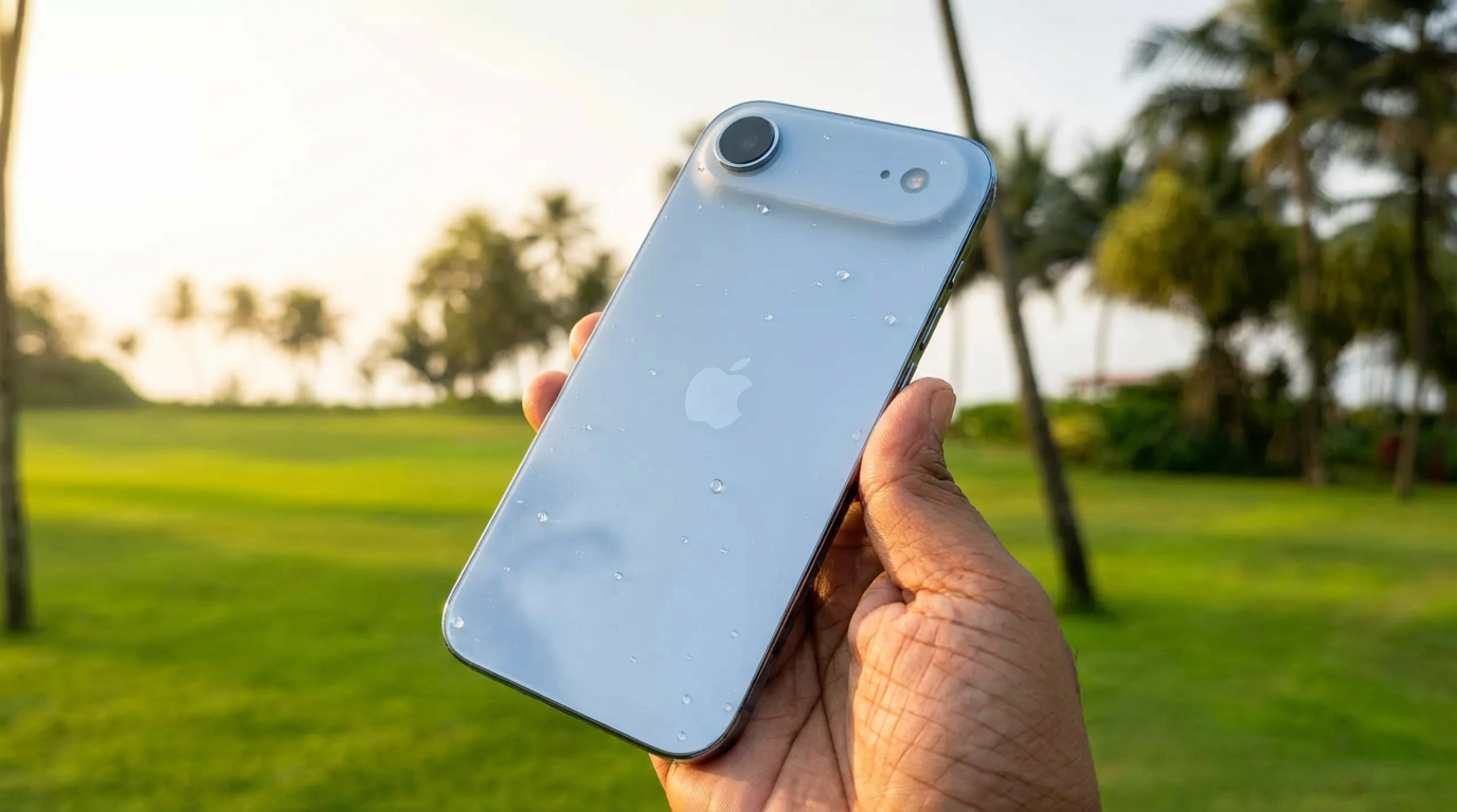 Person Holding iPhone Air